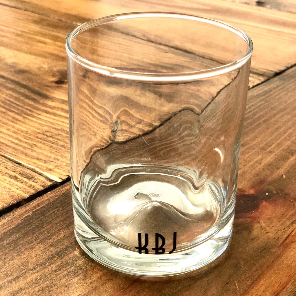 Monogrammed whiskey glass